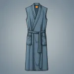 faded slate blue sleeveless monk robe image